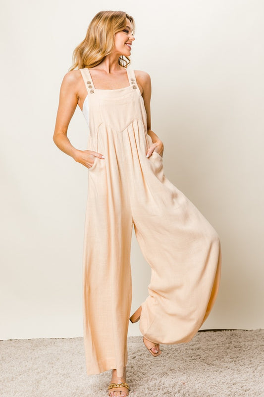 BiBi Texture Sleeveless Wide Leg Jumpsuit Apparel/Tops BiBi Ship from USA TikTok Tops Trendsi USPS Walmart Walmart Apparel Trendsi https://www.cyberehub.com