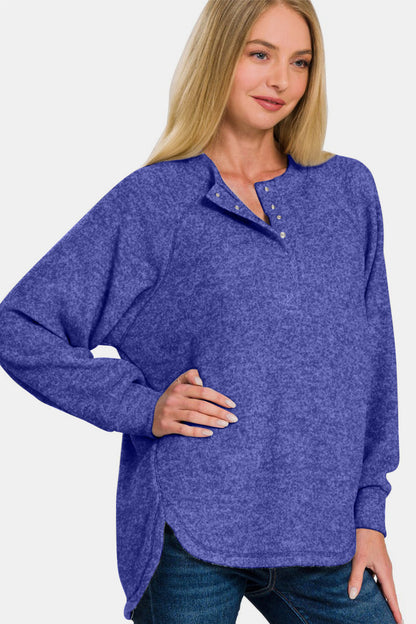 Zenana Full Size Brushed Melange Hacci High-Low Sweater Tops/Jackets/Sweaters Clothing Tops Ship from USA TikTok Trendsi USPS Walmart Zenana Trendsi https://www.cyberehub.com