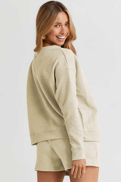 Double Take Full Size Texture Long Sleeve Top and Drawstring Shorts Set Apparel/Tops Double Take Ship from USA TikTok Tops Trendsi USPS Walmart Walmart Apparel Trendsi https://www.cyberehub.com
