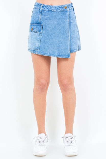 American Bazi Cargo Pocket Denim Skort Blue Bottoms American Bazi Bottoms Clothing Pants Ship from USA Women Trendsi https://www.cyberehub.com