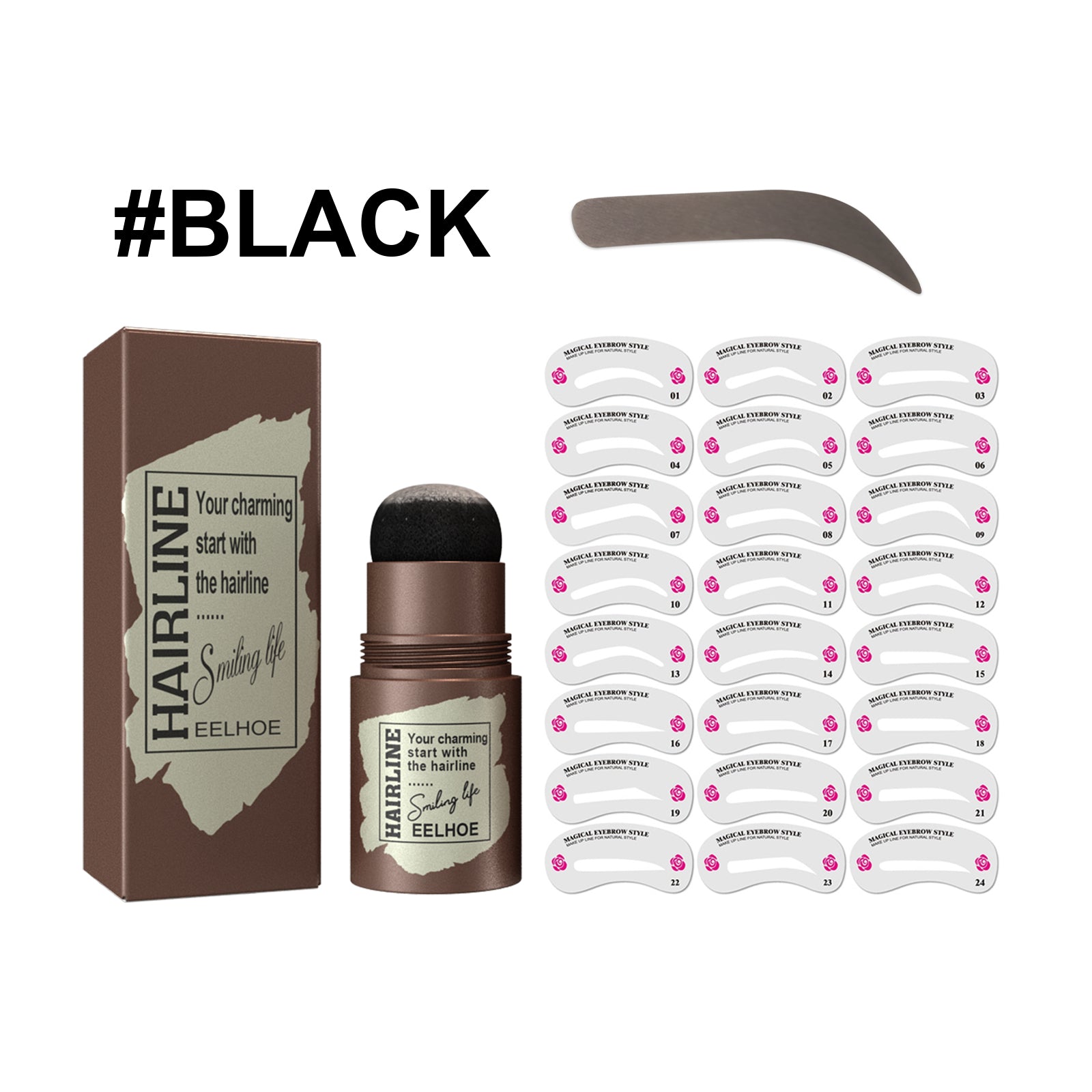Hairline Brow Print Brow Cake Hairline Brow Print Natural Lazy Eyebrows Quick Makeup Brow Print Black plus 24pcs eyebrow card Health Eprolo https://www.cyberehub.com