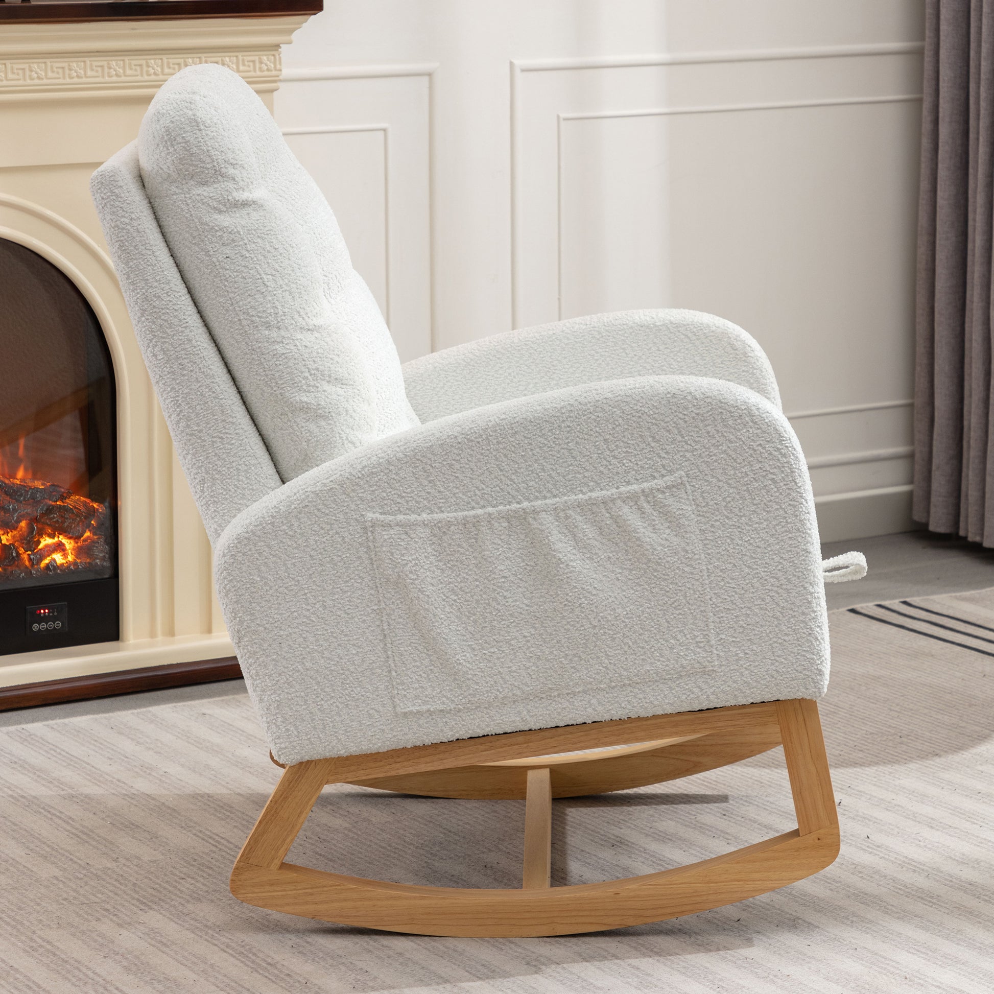 Accent Rocking Chair with Footrest High Back Rubber Wood Rocking Legs Bedroom Living Space 26.77D X 38.36W X 39.76H Inch Giga GNJ Home Home & Garden Walmart Giga https://www.cyberehub.com