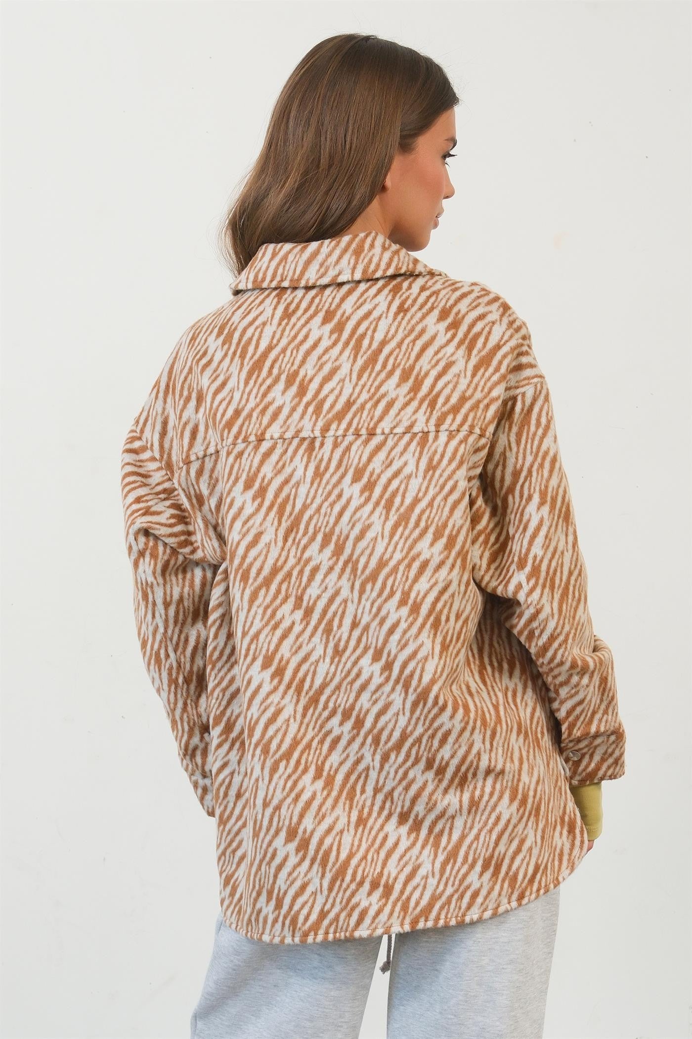 HYFVE Zebra Print Snap Down Long Sleeve Shacket Tops/Jackets/Sweaters Clothing Tops HYFVE Ship from USA TikTok Trendsi USPS Walmart Trendsi https://www.cyberehub.com