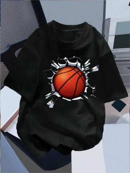 Men's Street 3D Printed Loose T-shirt Football Style Hip Hop Black Apparel/Shirt/Graphic Shirt SNULLO https://www.cyberehub.com