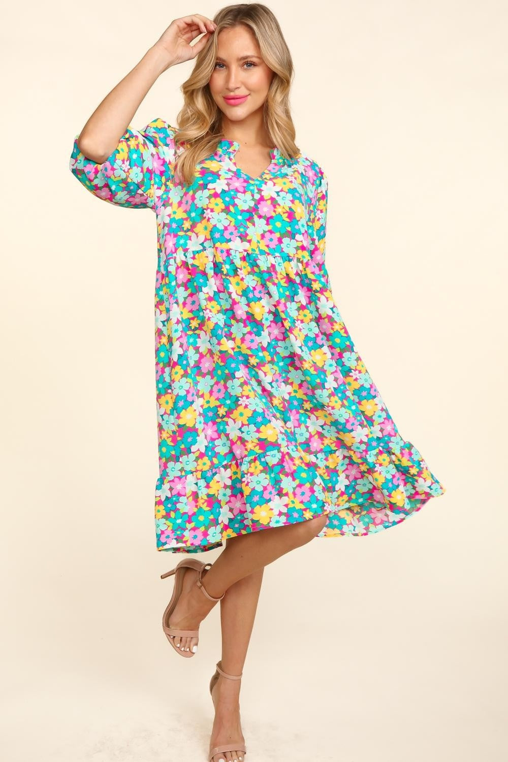 Haptics Bubble Sleeve Floral Ruffled Dress Apparel/Dress Dress Haptics Ship from USA TikTok Trendsi USPS Walmart Walmart Apparel Trendsi https://www.cyberehub.com