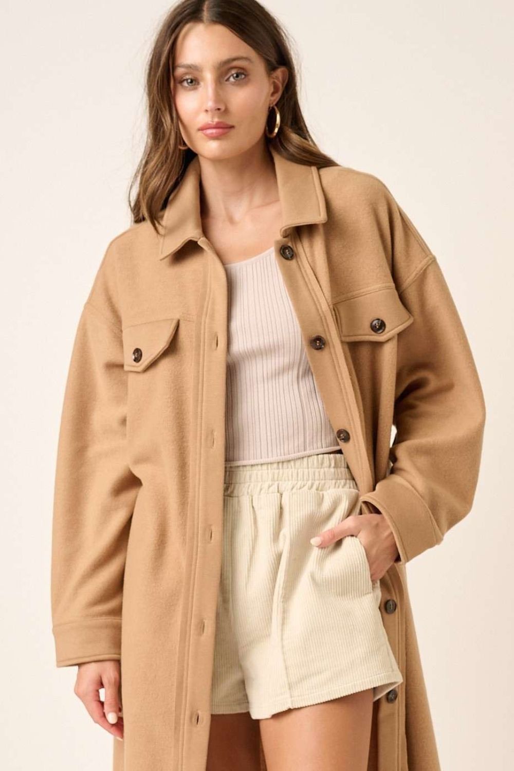 Mittoshop Button Up Drop Shoulder French Terry Longline Jacket Apparel Apparel Mittoshop Ship from USA TikTok Trendsi Trendsi https://www.cyberehub.com
