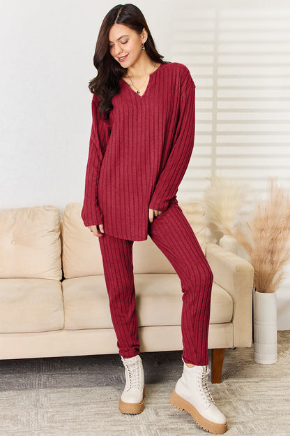 Basic Bae Full Size Notched Long Sleeve Top and Pants Set Apparel/Tops Basic Bae Ship from USA TikTok Tops Trendsi USPS Walmart Walmart Apparel Trendsi https://www.cyberehub.com
