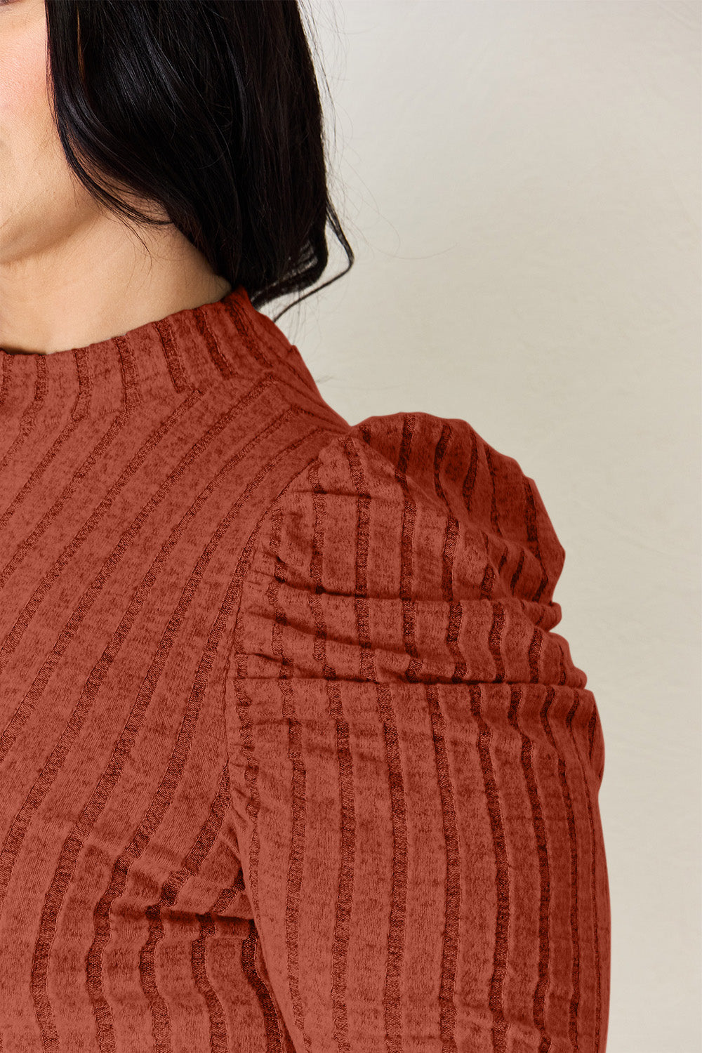 Basic Bae Full Size Ribbed Mock Neck Puff Sleeve T-Shirt Apparel/Tops Basic Bae Ship from USA TikTok Tops Trendsi USPS Walmart Walmart Apparel Trendsi https://www.cyberehub.com