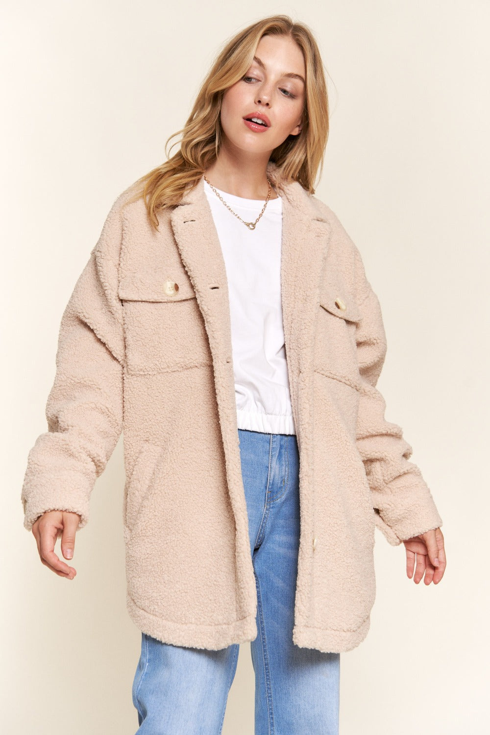 And The Why Teddy Sherpa Button Down Curved Hem Shacket Shirt And The Why Apparel Clothing Tops Ship from USA Shirts USA Women Trendsi https://www.cyberehub.com