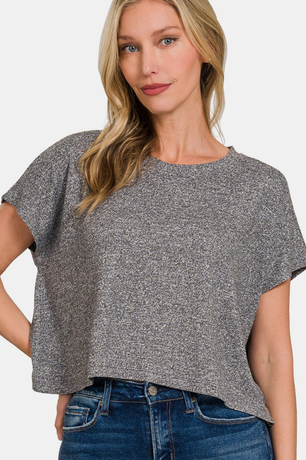 Zenana Short Sleeve Round Neck Cropped T-Shirt Black Tops/Jackets/Sweaters Clothing Tops Ship from USA TikTok Trendsi USPS Walmart Zenana Trendsi https://www.cyberehub.com