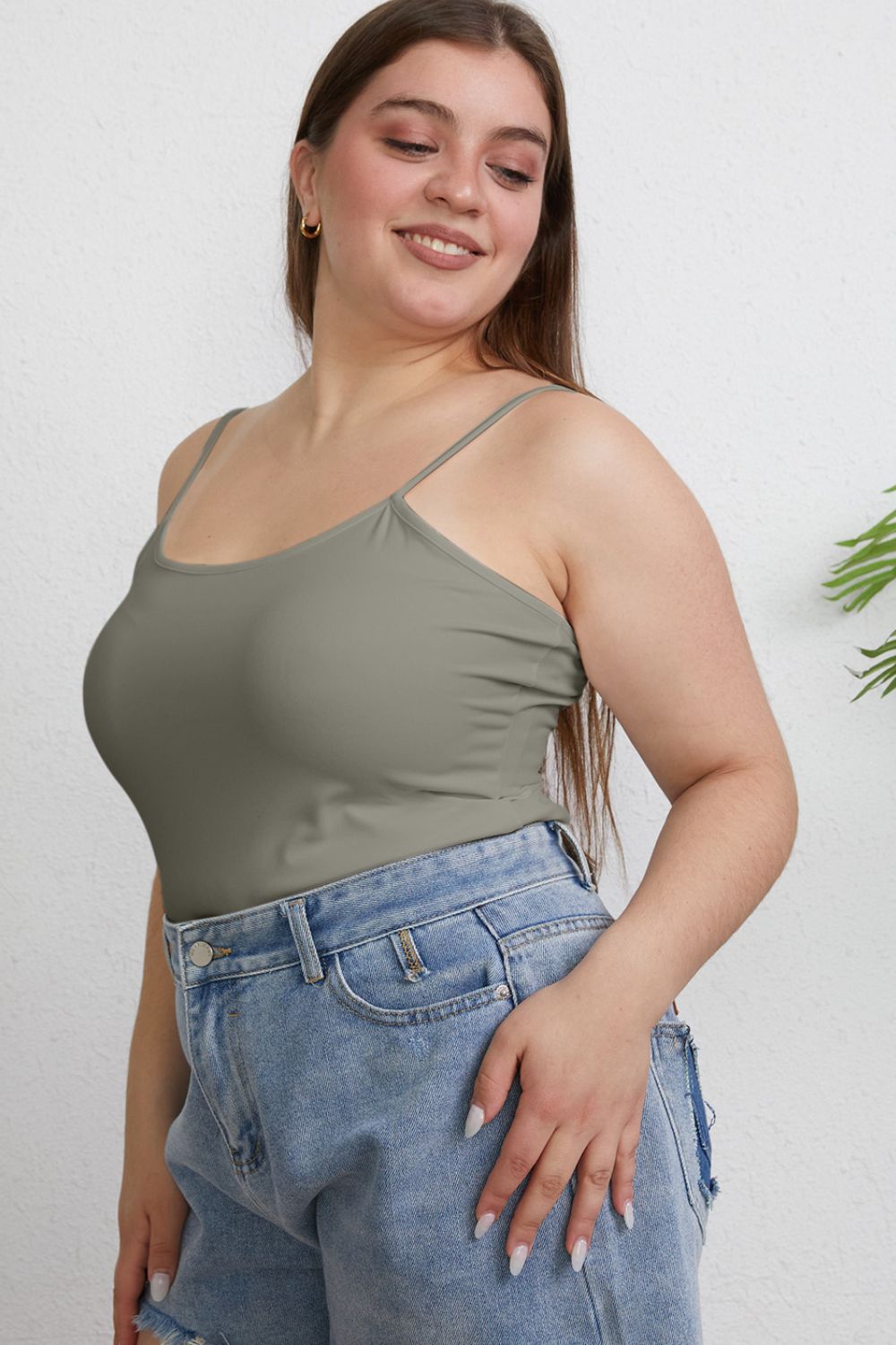 Basic Bae Full Size Round Neck Slim Cami Apparel/Tops Basic Bae Ship from USA TikTok Tops Trendsi USPS Walmart Walmart Apparel Trendsi https://www.cyberehub.com