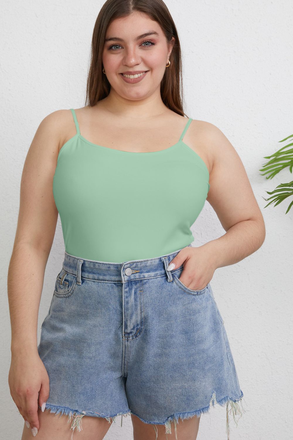 Basic Bae Full Size Round Neck Slim Cami Apparel/Tops Basic Bae Ship from USA TikTok Tops Trendsi USPS Walmart Walmart Apparel Trendsi https://www.cyberehub.com