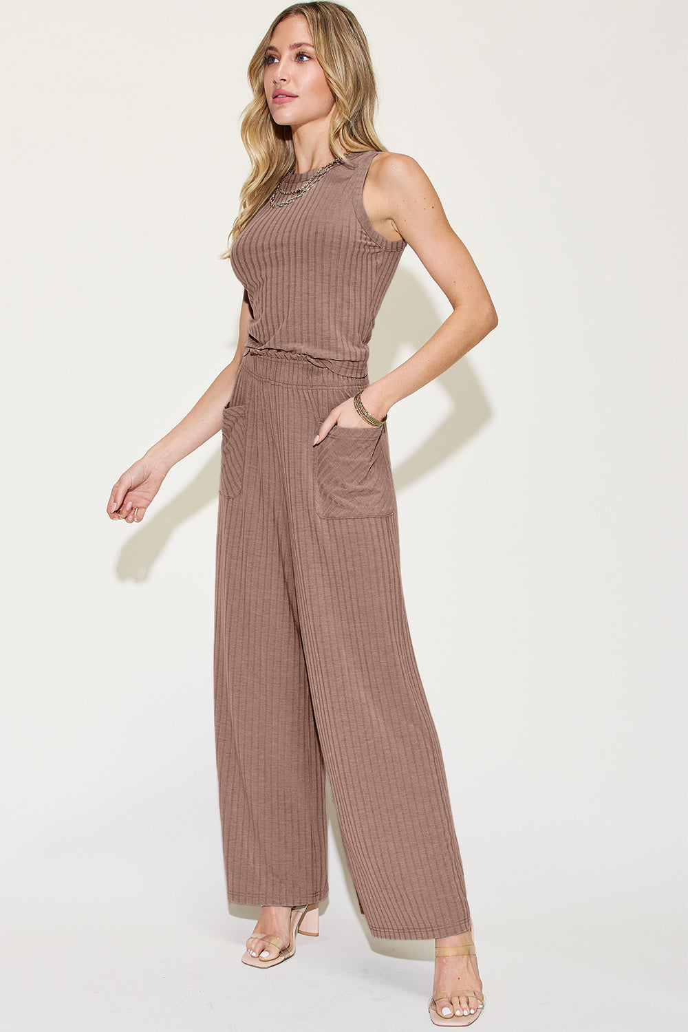 Basic Bae Full Size Ribbed Tank and Wide Leg Pants Set Apparel/Tops Basic Bae Ship from USA TikTok Tops Trendsi USPS Walmart Walmart Apparel Trendsi https://www.cyberehub.com