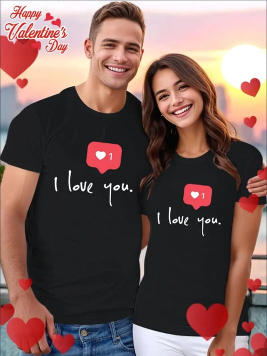 Love Valentine'S Day T-Shirt, Couple T-Shirt, Couple Christmas, Fashion Casual T-Shirt, Short-Sleeved T-Shirt Apparel/Shirt/Graphic Shirt SNULLO https://www.cyberehub.com