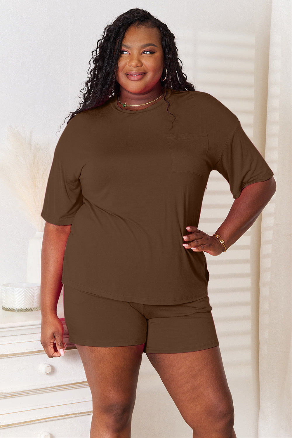 Basic Bae Full Size Soft Rayon Half Sleeve Top and Shorts Set Apparel/Tops Basic Bae Ship from USA TikTok Tops Trendsi USPS Walmart Walmart Apparel Trendsi https://www.cyberehub.com