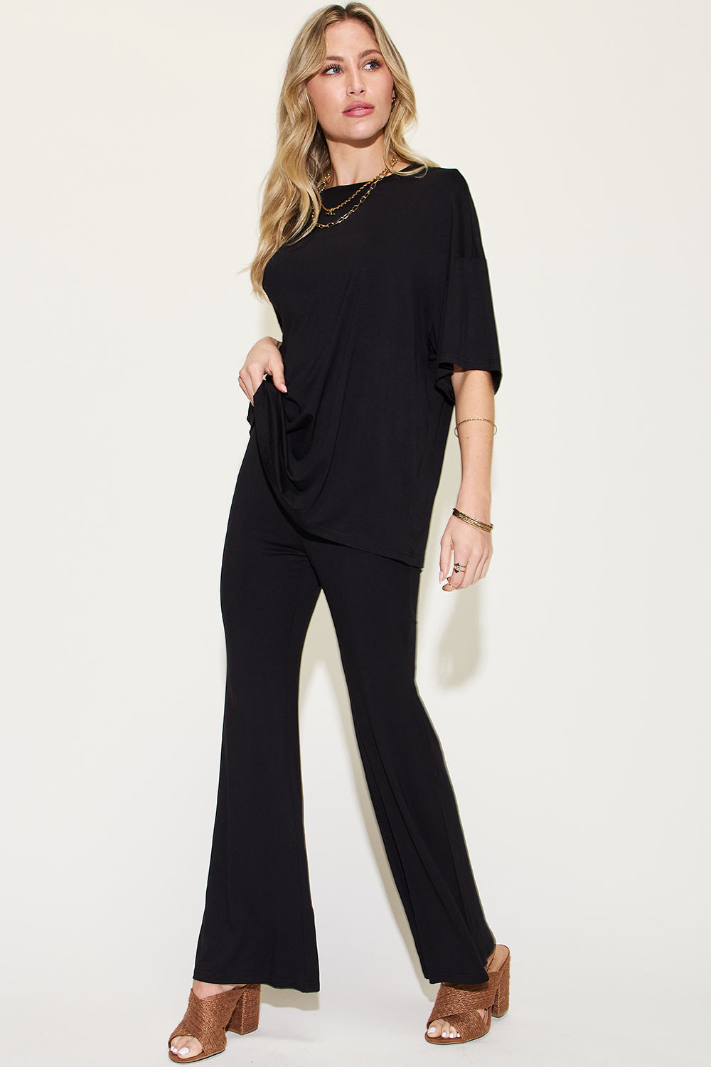 Basic Bae Full Size Bamboo Drop Shoulder T-Shirt and Flare Pants Set Apparel/Tops Basic Bae Ship from USA TikTok Tops Trendsi USPS Walmart Walmart Apparel Trendsi https://www.cyberehub.com