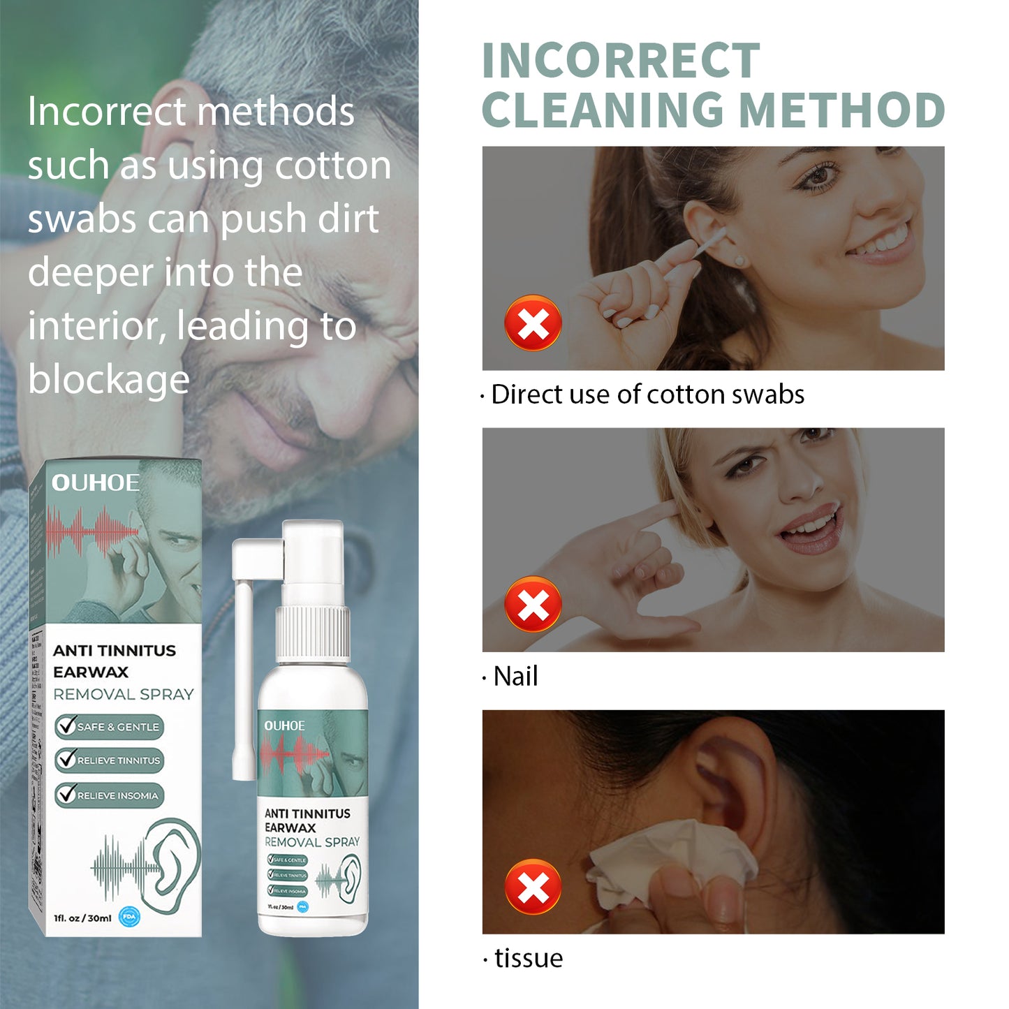Tinnitus Spray, Relieve Tinnitus Earplug Clean Earwax Ear Health Care Spray Health Eprolo https://www.cyberehub.com