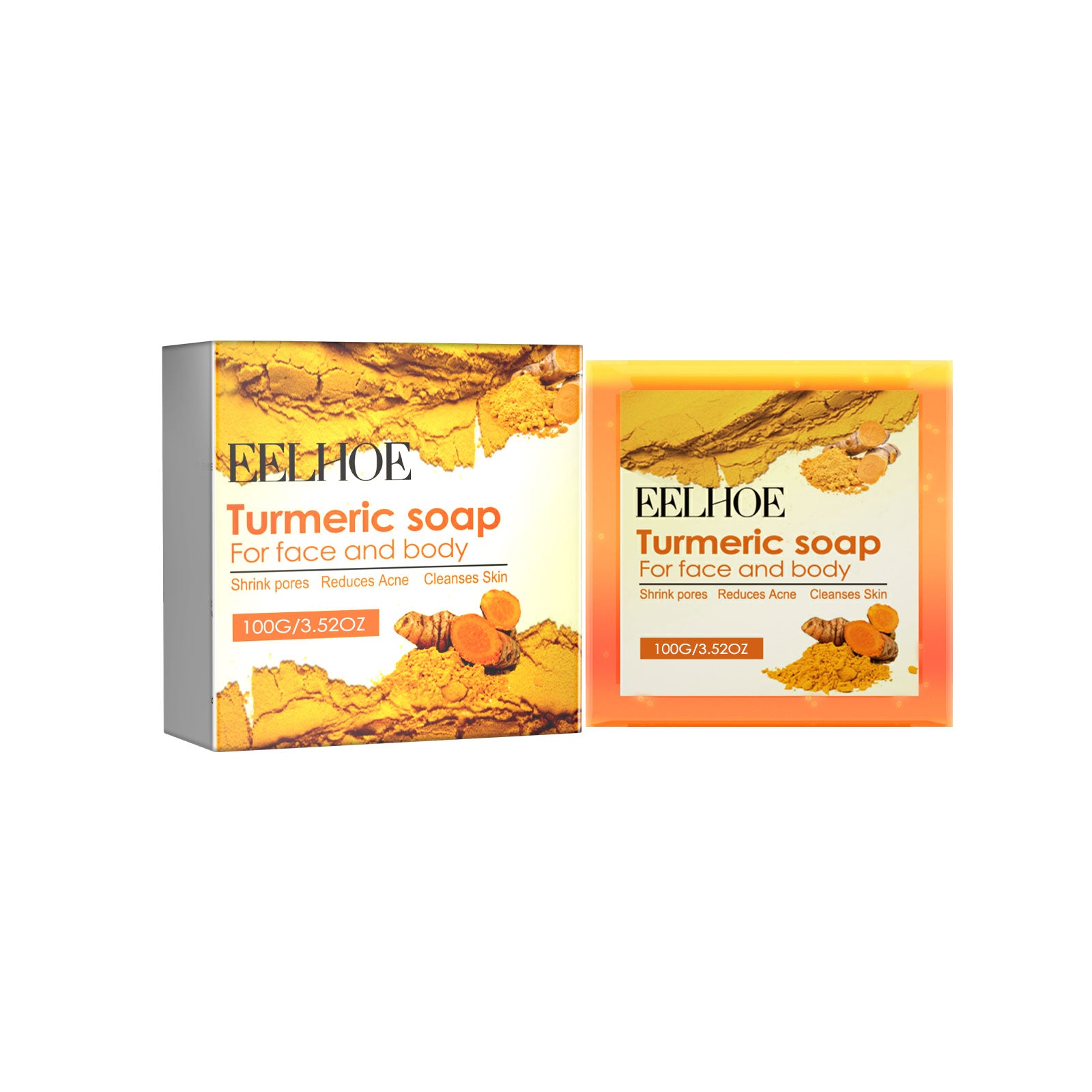 Turmeric Soap, Deep Cleansing Pores Moisturizing Facial Skin Refreshing Oil Control Cleansing Soap default title Health Eprolo https://www.cyberehub.com