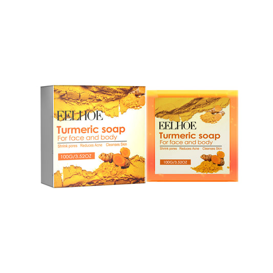 Turmeric Soap, Deep Cleansing Pores Moisturizing Facial Skin Refreshing Oil Control Cleansing Soap default title Health Eprolo https://www.cyberehub.com