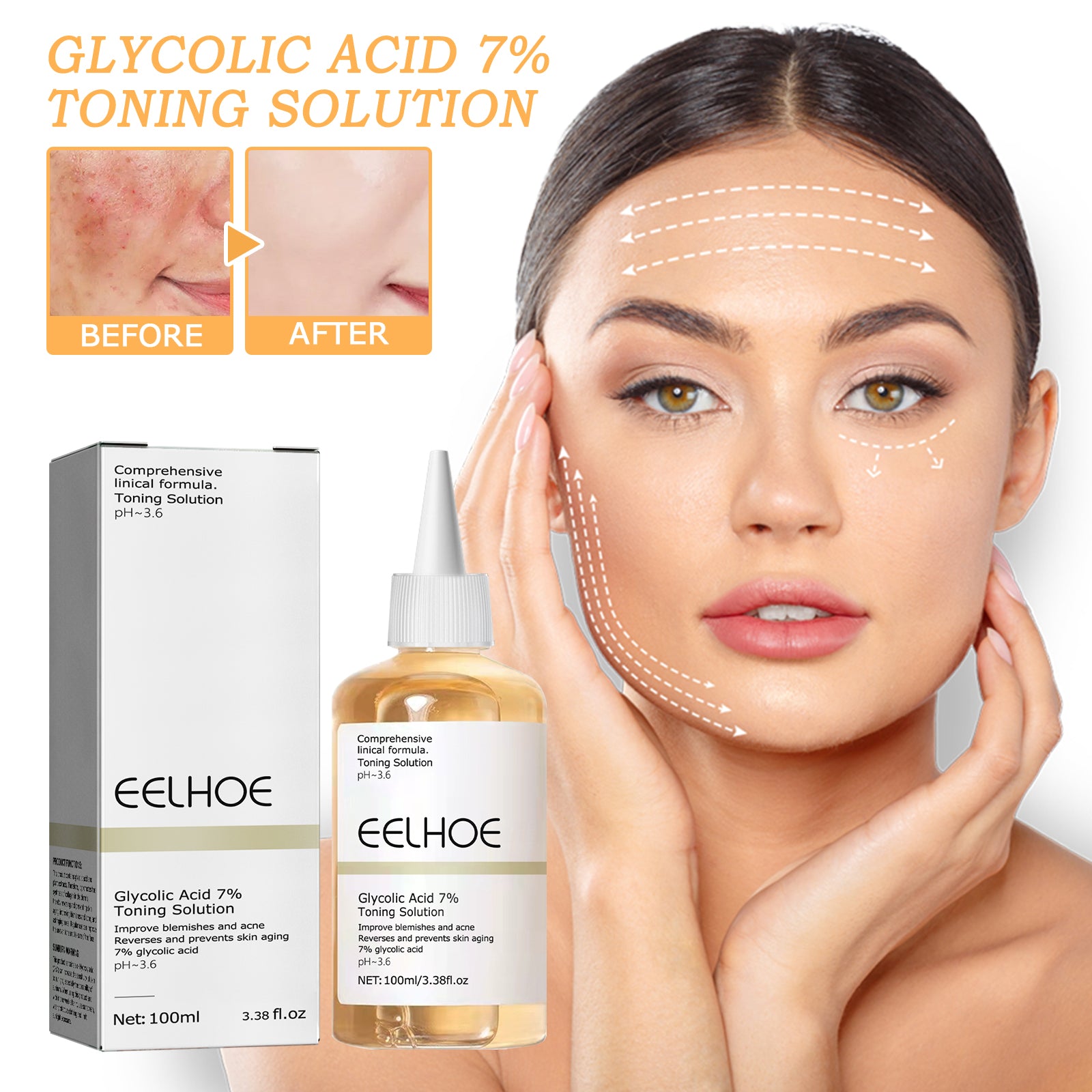 EELHOE Glycolic Acid 7% Toner, Remove Acne Lighten Acne Repair Acne Mark Moisturize Skin Toner Health Eprolo https://www.cyberehub.com