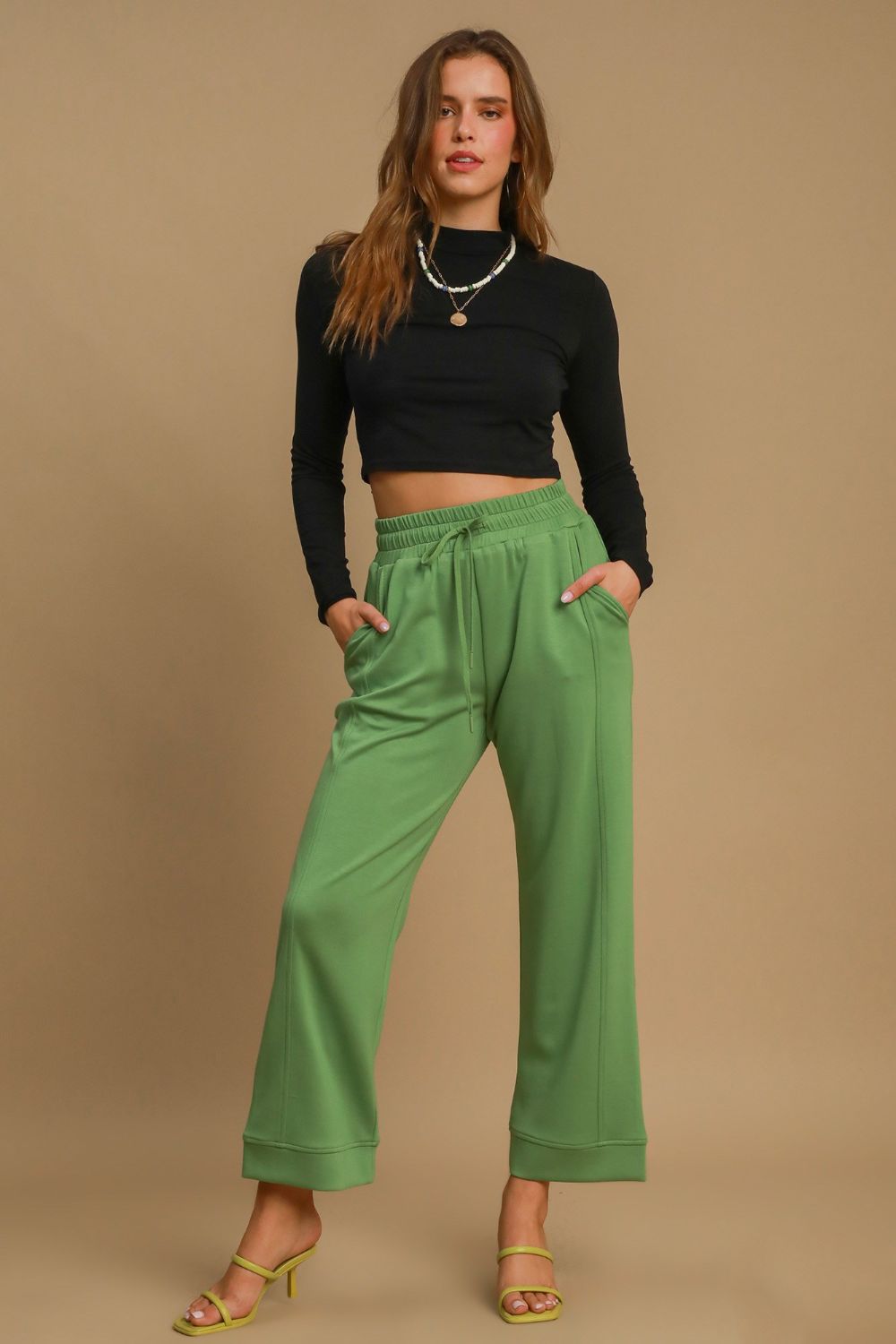 Umgee Drawstring Wide Leg Pants with Pockets Apparel Apparel Ship from USA TikTok Trendsi Umgee USA Trendsi https://www.cyberehub.com