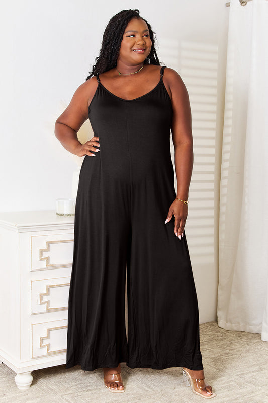 Double Take Full Size Soft Rayon Spaghetti Strap Tied Wide Leg Jumpsuit Black Apparel/Tops Double Take Ship from USA TikTok Tops Trendsi USPS Walmart Walmart Apparel Trendsi https://www.cyberehub.com