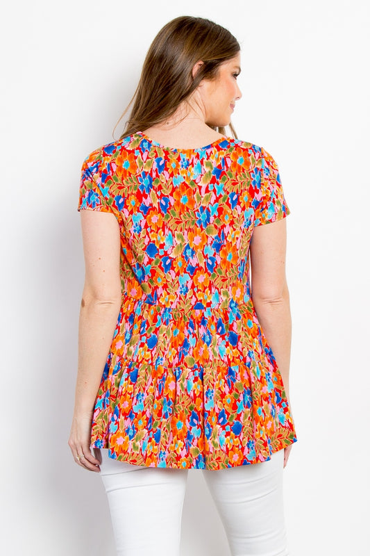Be Stage Full Size Floral Short Sleeve Babydoll Top Apparel/Tops BE Stage Ship from USA TikTok Tops Trendsi USPS Walmart Walmart Apparel Trendsi https://www.cyberehub.com