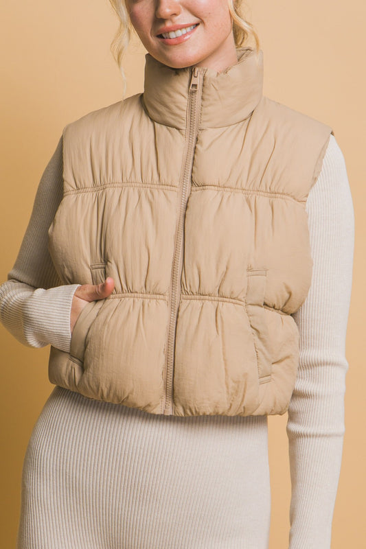 Love Tree Zip Up Turtleneck Cropped Vest Coat Tops/Jackets/Sweaters Clothing Tops LOVE TREE Ship from USA TikTok Trendsi USPS Walmart Trendsi https://www.cyberehub.com