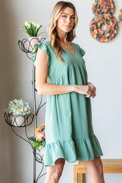 Heimish Full Size Short Sleeve V Neck Ruffled Hem Dress Apparel/Dress Dress Heimish Memorial Day Sale Ship from USA TikTok Trendsi USPS Walmart Walmart Apparel Trendsi https://www.cyberehub.com