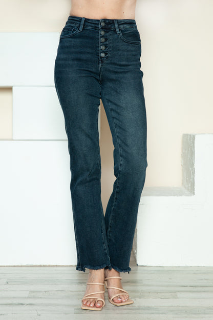 Judy Blue Full Size Button Fly Hem Destroy Straight Jeans Bottoms Bottoms Clothing Judy Blue Ship from USA Women Trendsi https://www.cyberehub.com