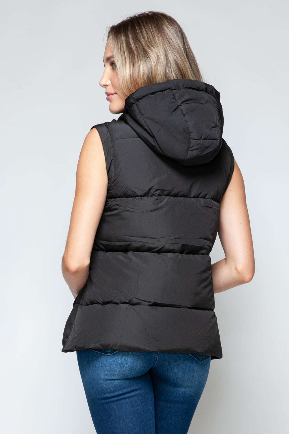 Snobbish Snap and Zip Closure Hooded Vest Shirt Apparel Clothing Tops price-change-job-active Ship from USA Shirts Snobbish USA Women Trendsi https://www.cyberehub.com