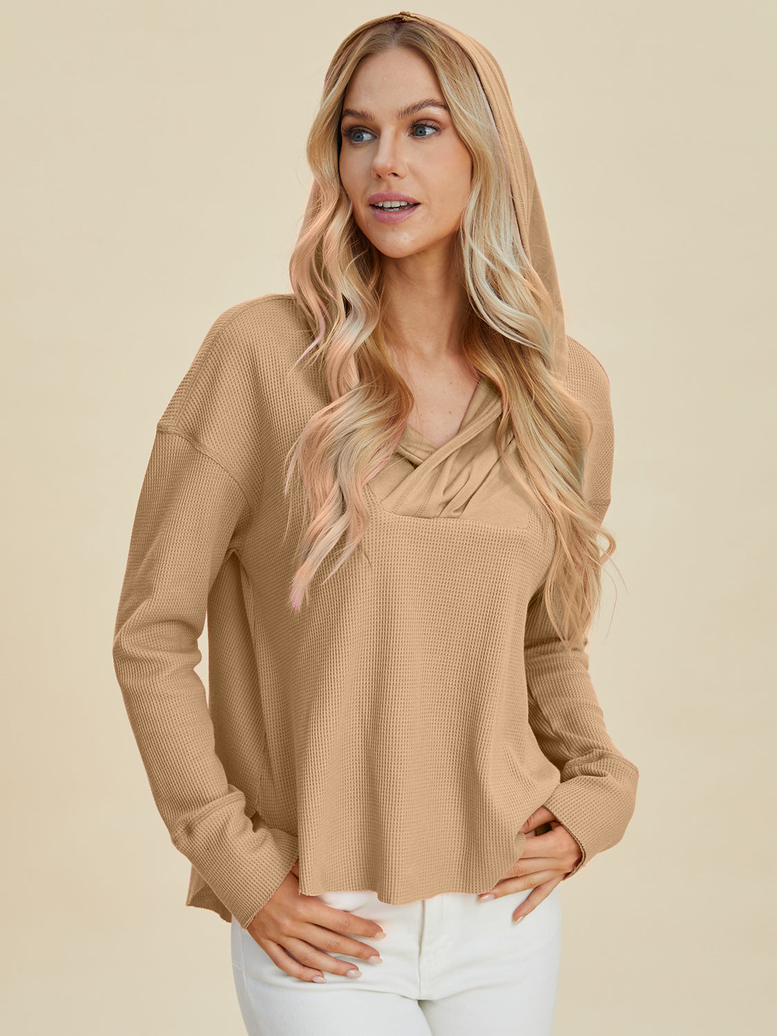 Double Take Full Size High-Low Dropped Shoulder Long Sleeve Hoodie Tops/Jackets/Sweaters Clothing Tops Doorbusters Double Take Ship from USA TikTok Trendsi USPS Walmart Trendsi https://www.cyberehub.com