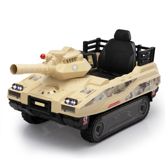 Ride On Tank 24V Thunder Tank Car with Fighting Cannon and Rotating Turret, Remote Control, Lights, Music, Military Battery Powered Truck Toy Gift for Boys Girls, 3-8 Years Old, Desert Yellow Car Giga GNJ Toys Walmart Giga https://www.cyberehub.com