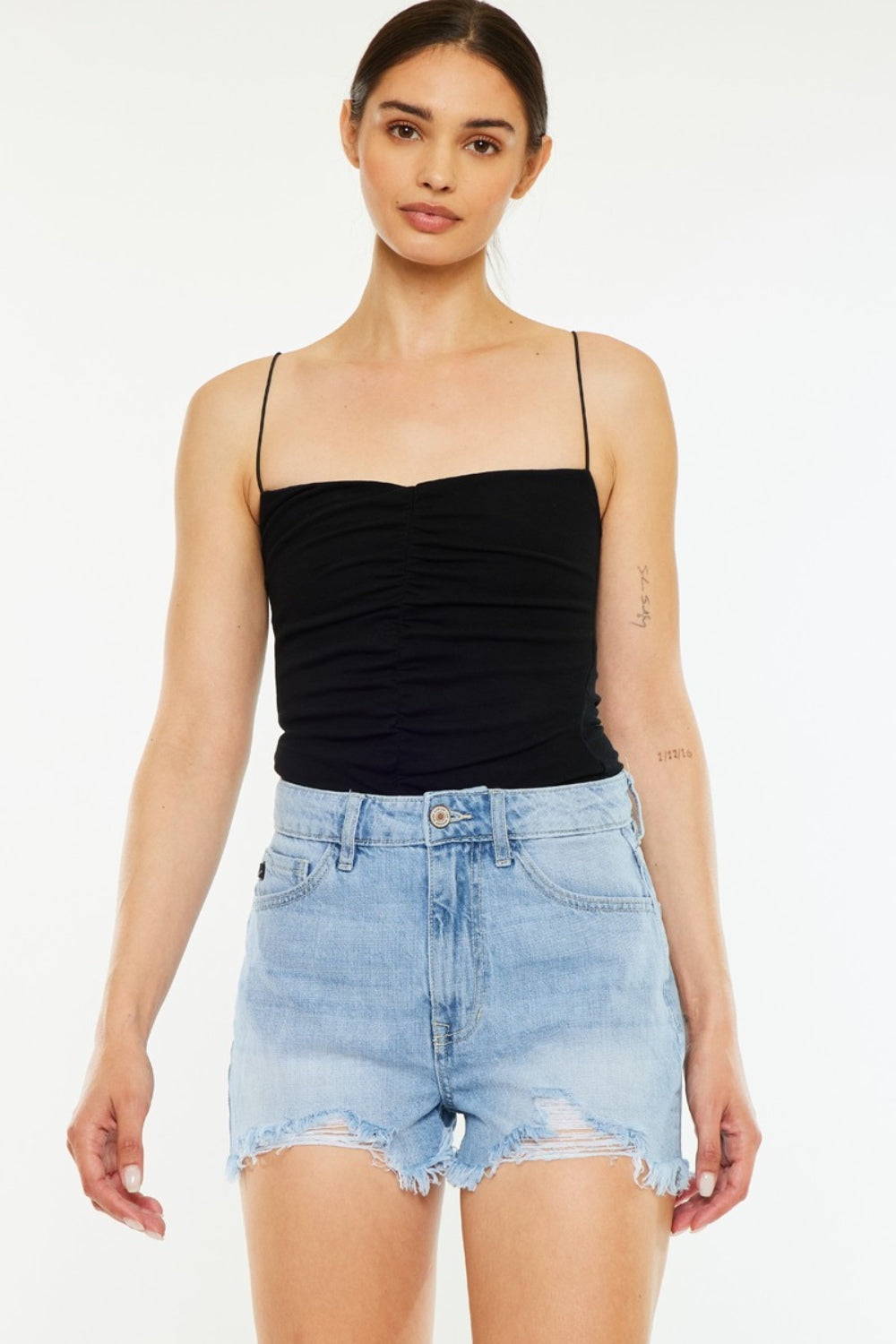 Kancan Raw Hem Distressed High Waist Denim Shorts Bottoms Bottoms Clothing Kancan Ship from USA Women Trendsi https://www.cyberehub.com