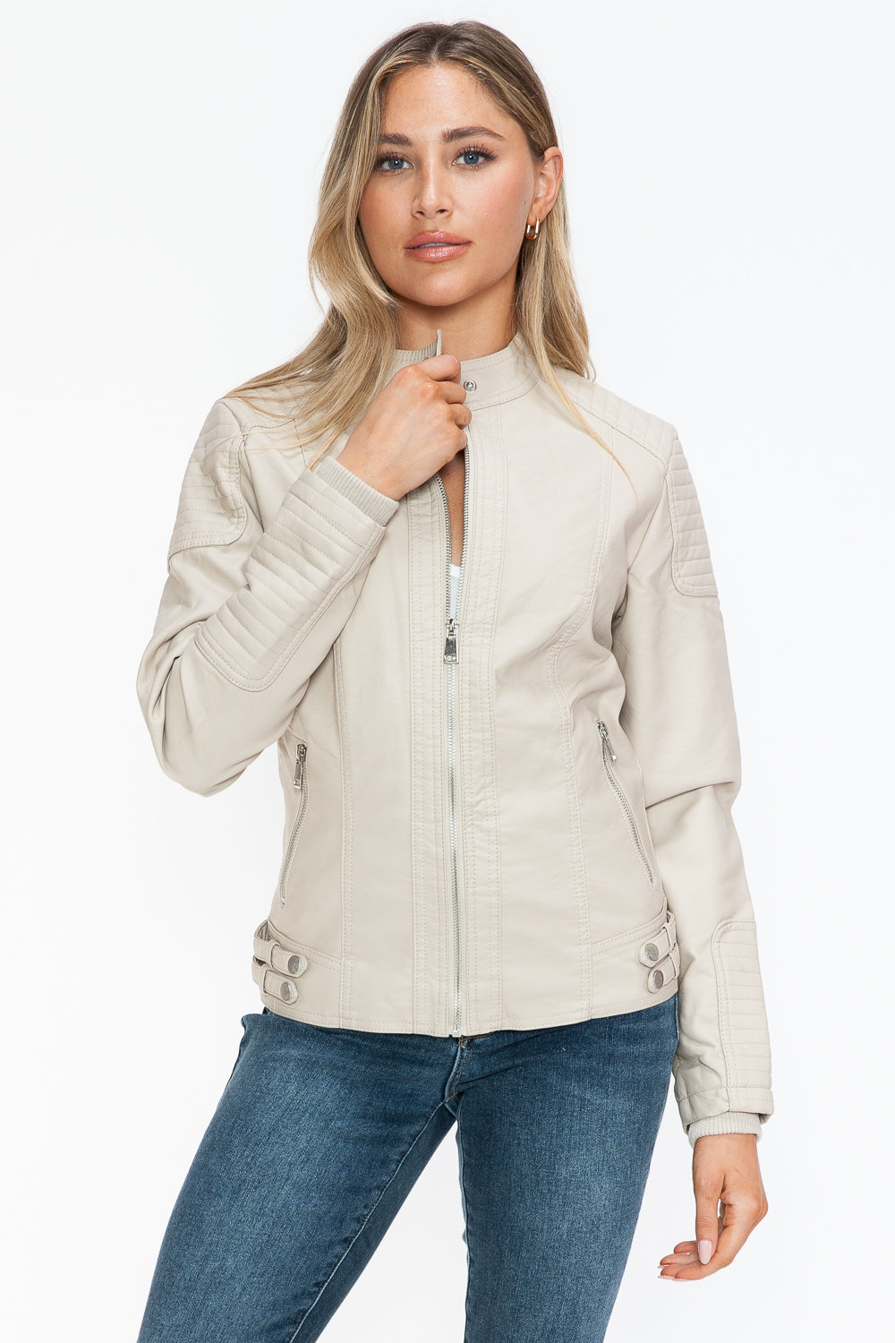 Snobbish Faux Leather Biker Jacket with Side Zip Pockets Tops/Jackets/Sweaters Clothing Tops Ship from USA Snobbish TikTok Trendsi USPS Walmart Trendsi https://www.cyberehub.com