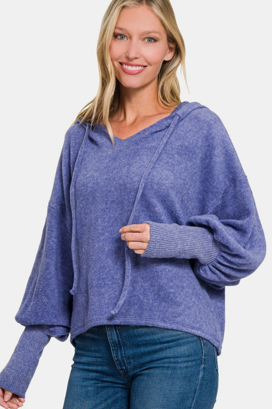 Zenana Brushed Hacci Drop Shoulder Cropped Hoodie Marlin Shirt Apparel Clothing Tops Ship from USA Shirts USA Women Zenana Trendsi https://www.cyberehub.com