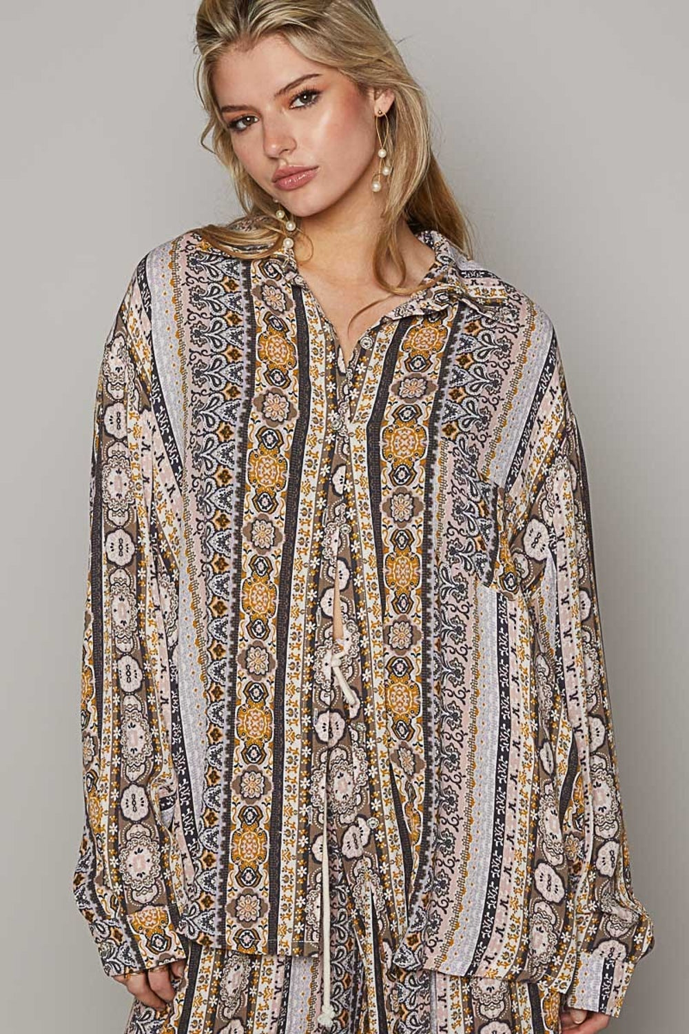 POL Long Sleeve Button Down Printed Shirt Apparel/Tops POL Ship from USA TikTok Tops Trendsi USPS Walmart Walmart Apparel Trendsi https://www.cyberehub.com