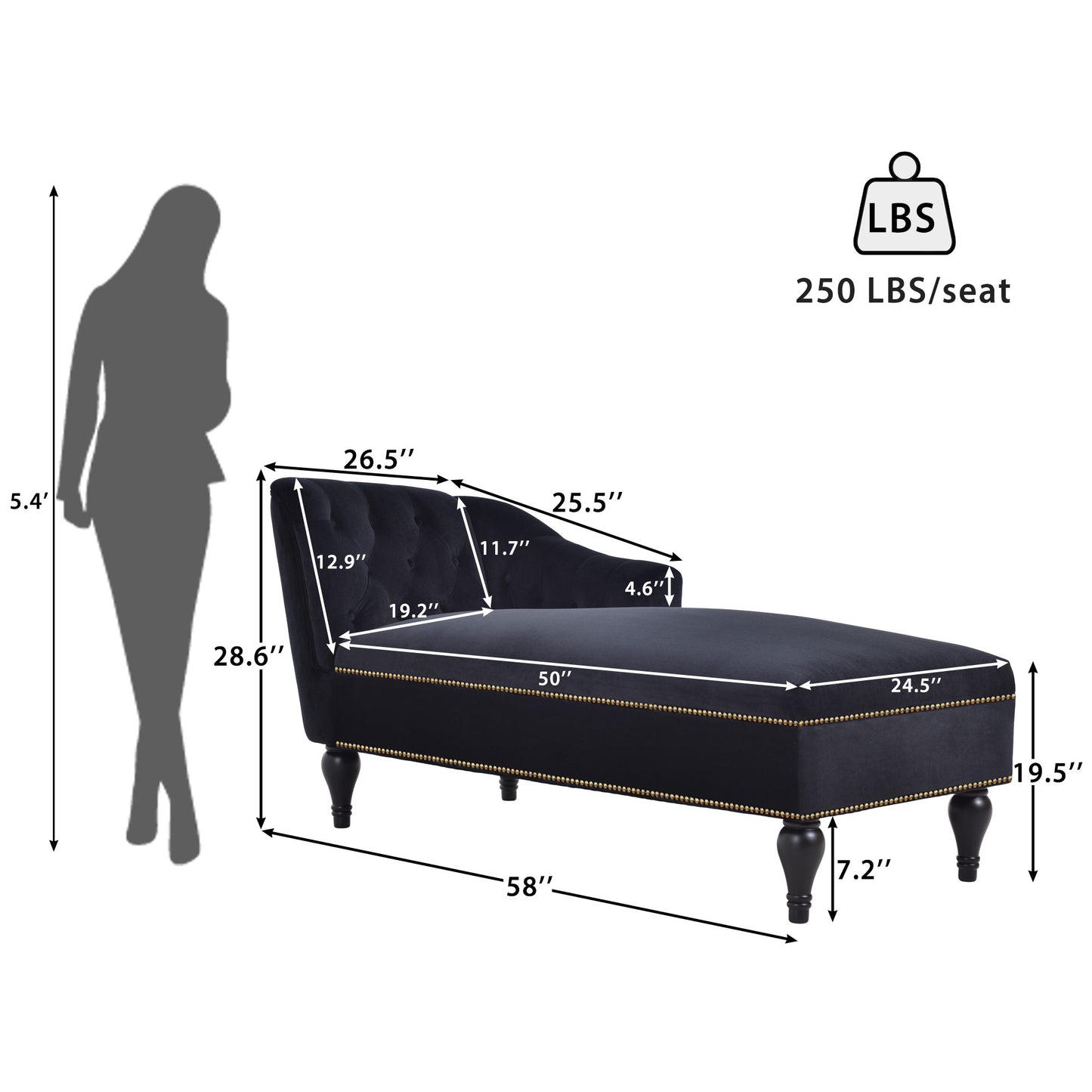 [New+Video] 58''Velvet Chaise Lounge,Button Tufted Right Arm Facing Lounge Chair with Nailhead Trim & Solid Wood Legs for Living Room or Office,Sleeper Lounge Sofa (New style of WF284880AAB) Giga GNJ Home Home & Garden Sofa Walmart Giga https://www.cyberehub.com