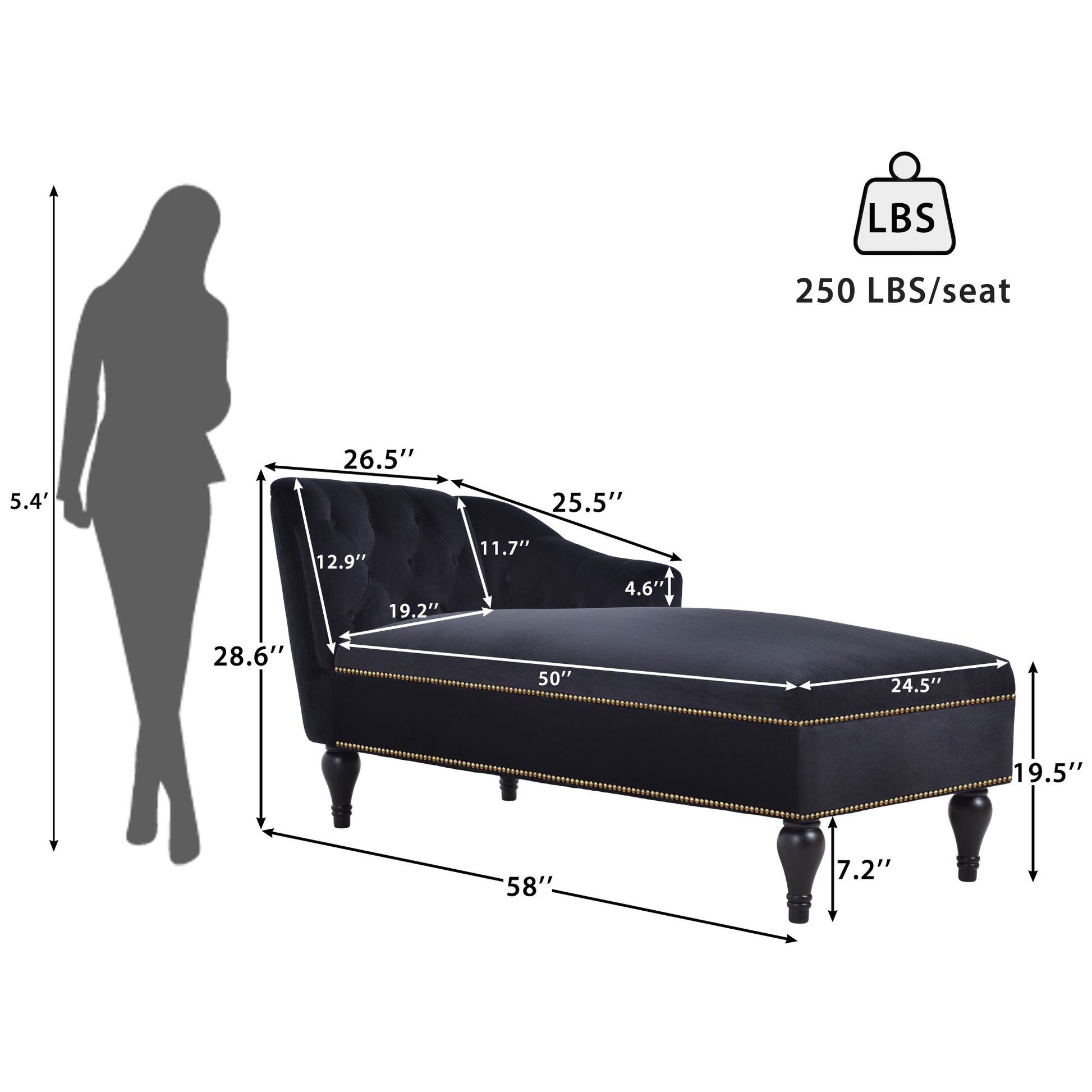 [New+Video] 58''Velvet Chaise Lounge,Button Tufted Right Arm Facing Lounge Chair with Nailhead Trim & Solid Wood Legs for Living Room or Office,Sleeper Lounge Sofa (New style of WF284880AAB) Giga GNJ Home Home & Garden Sofa Walmart Giga https://www.cyberehub.com