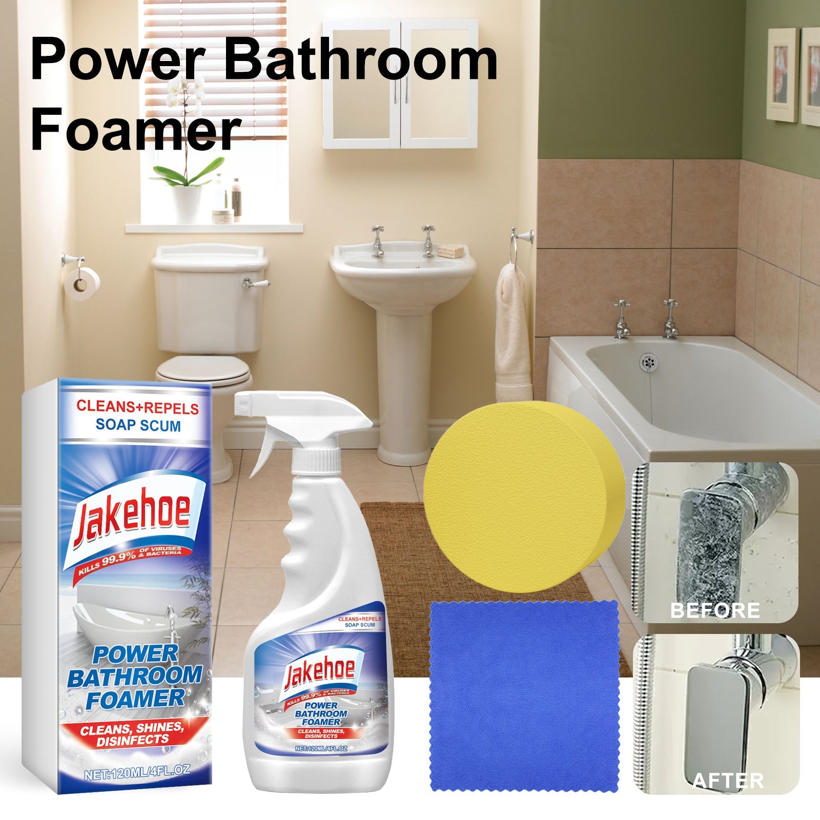 Jakehoe Bathroom Foam Cleaner Toilet, Toilet, Bathtub, Wash Basin, Tile Stain Remover, Descaling Cleaning Spray Home & Garden Health & Beauty Under 10 UniversalMaax https://www.cyberehub.com