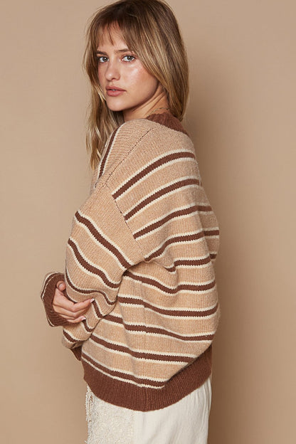POL Star Patch Stripe Round Neck Sweater Tops/Jackets/Sweaters Clothing Tops POL Ship from USA TikTok Trendsi USPS Walmart Trendsi https://www.cyberehub.com