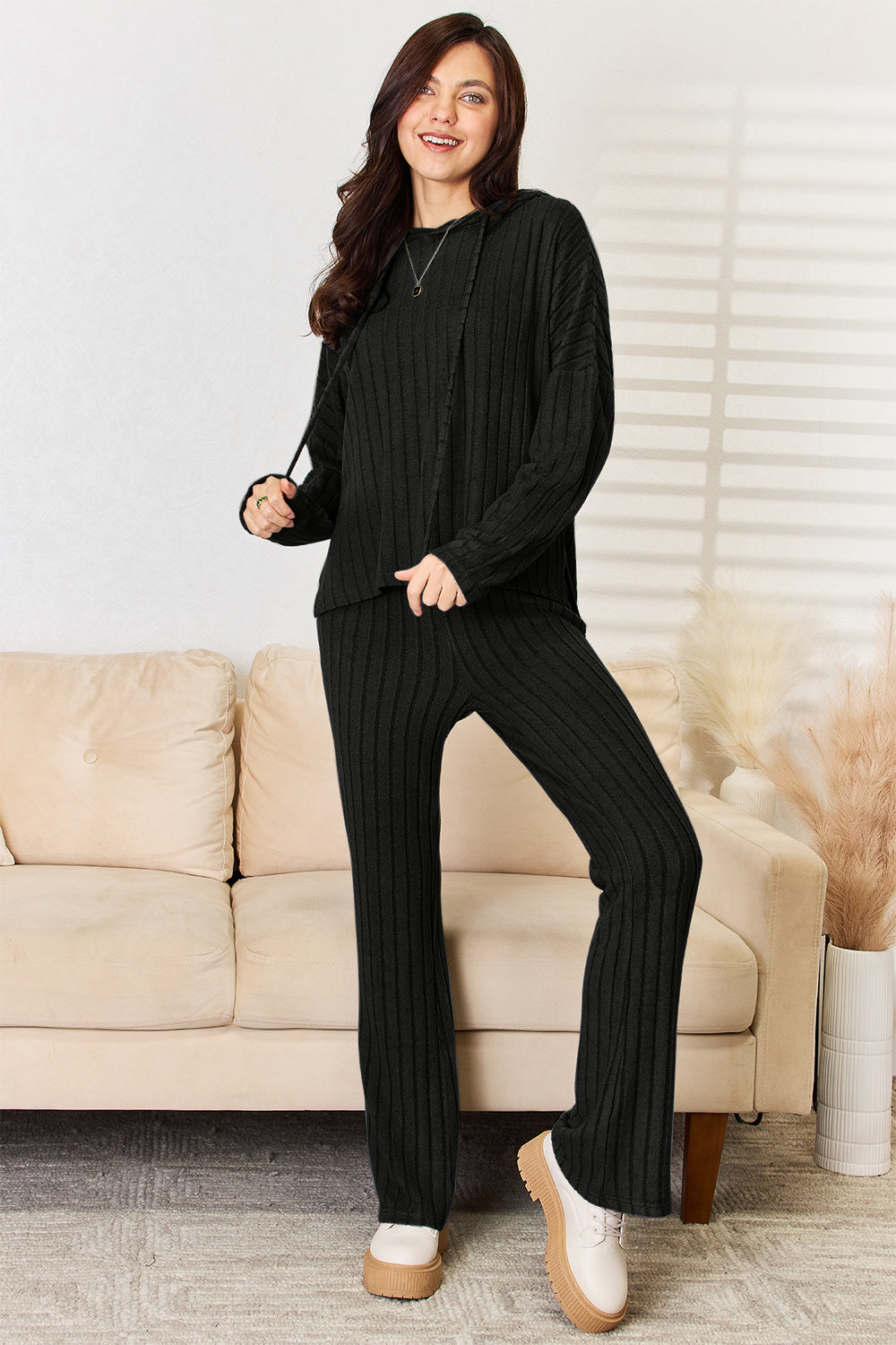 Basic Bae Full Size Ribbed Drawstring Hooded Top and Straight Pants Set Black Apparel/Tops Basic Bae Ship from USA TikTok Tops Trendsi USPS Walmart Walmart Apparel Trendsi https://www.cyberehub.com