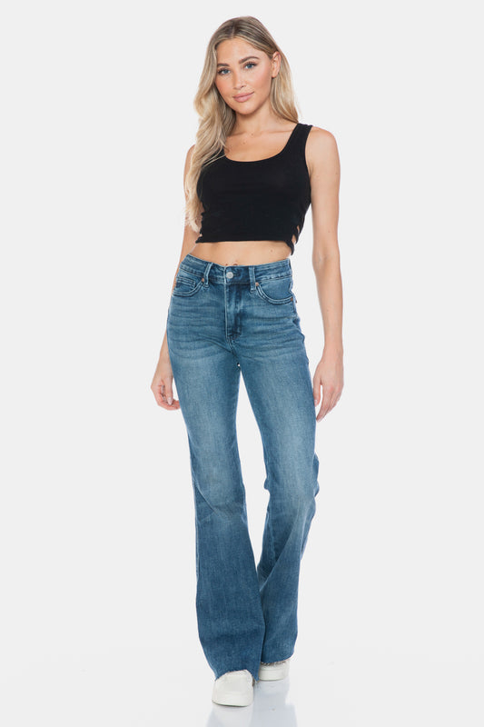 Judy Blue Full Size Tummy Control Cut Hem Flare Jeans Bottoms Bottoms Clothing Judy Blue Ship from USA Women Trendsi https://www.cyberehub.com