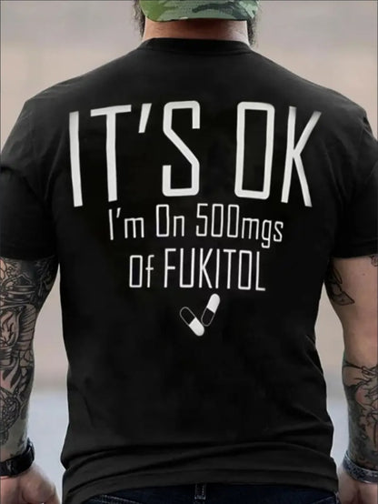 Men's 3D Digital Print Casual T-Shirt - Crew Neck, Letter Graphic Tee For Summer Outdoor & Pajama Top, PLUS SIZE Black Apparel/Shirt/Graphic Shirt SNULLO https://www.cyberehub.com