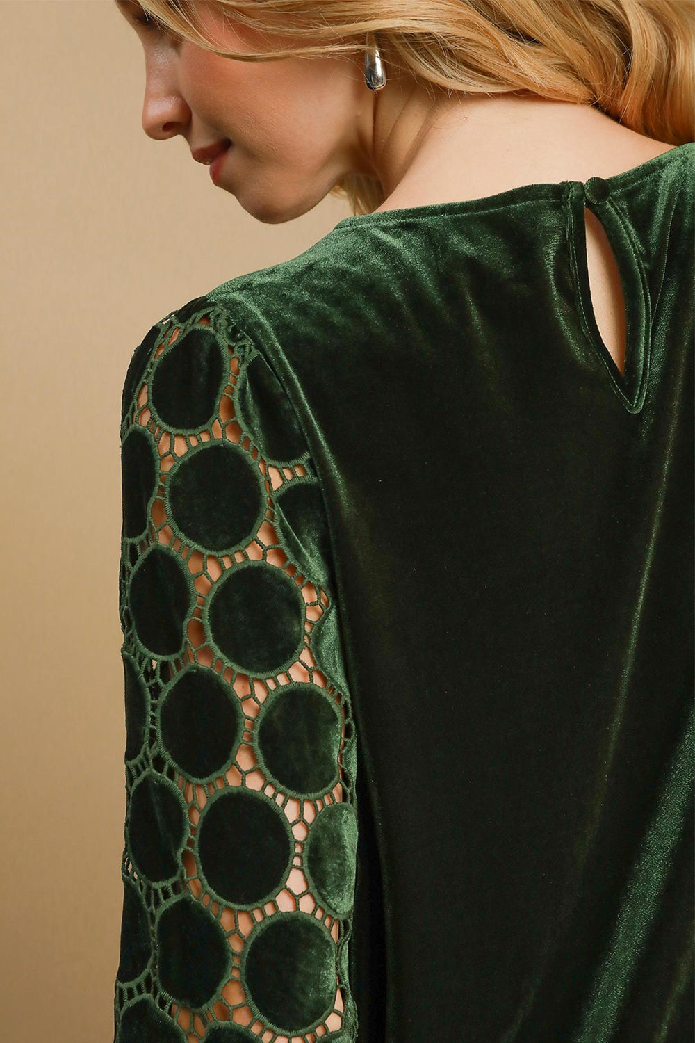 Umgee Polka Dot Lace Long Sleeve Round Neck Blouse Apparel Apparel Ship from USA TikTok Trendsi Umgee USA Trendsi https://www.cyberehub.com