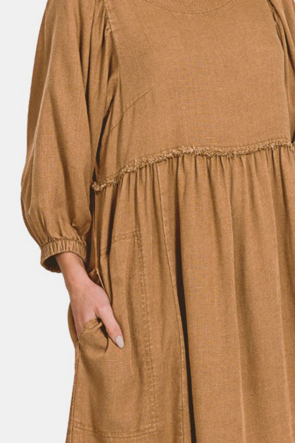 Zenana Washed Linen Pleated Puff Sleeve Babydoll Dress Apparel/Dress Dress Ship from USA TikTok Trendsi USPS Walmart Walmart Apparel Zenana Trendsi https://www.cyberehub.com