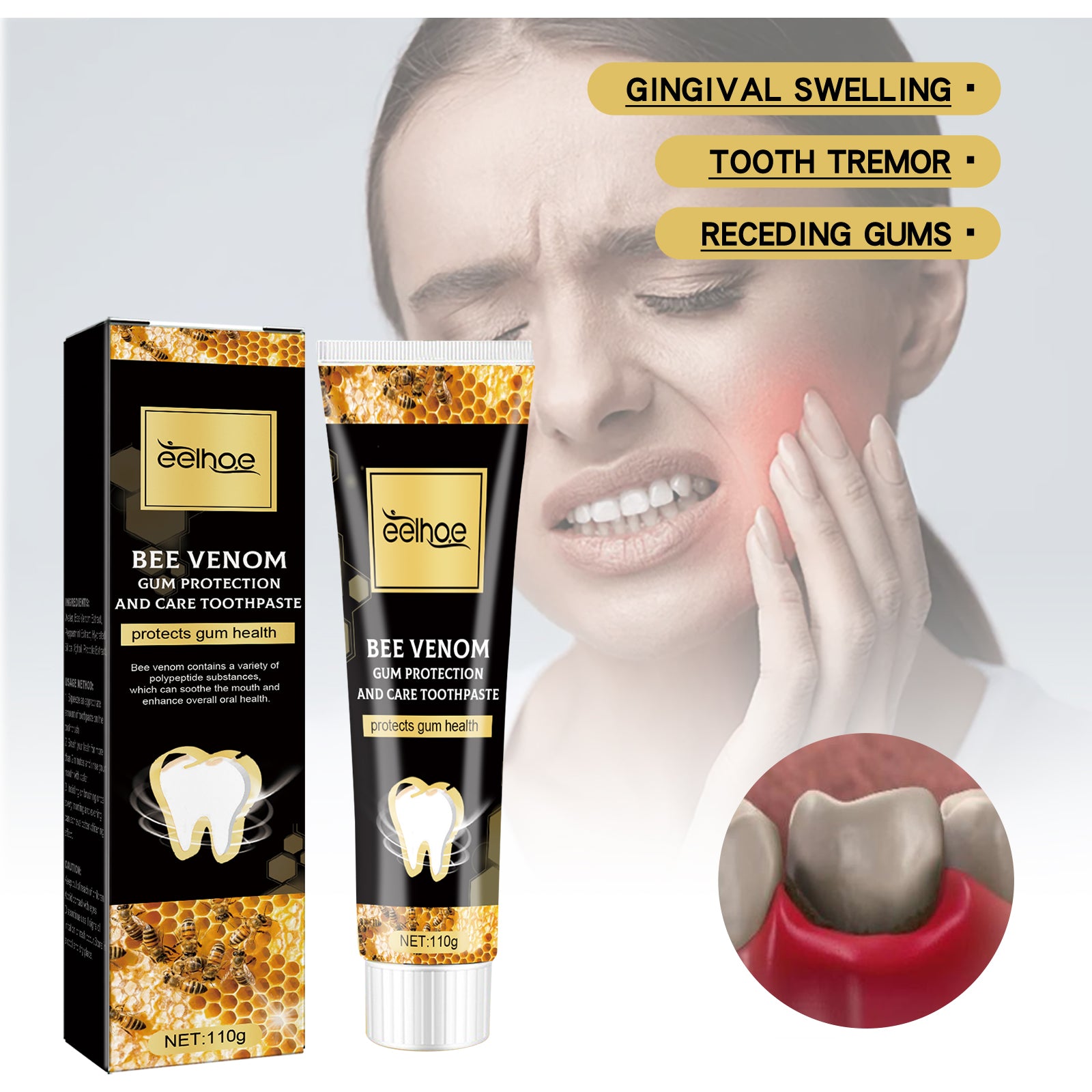 Bee Venom Gingival Toothpaste, Cleaning Stains Breath Fresh Whitening Toothpaste Health Eprolo https://www.cyberehub.com