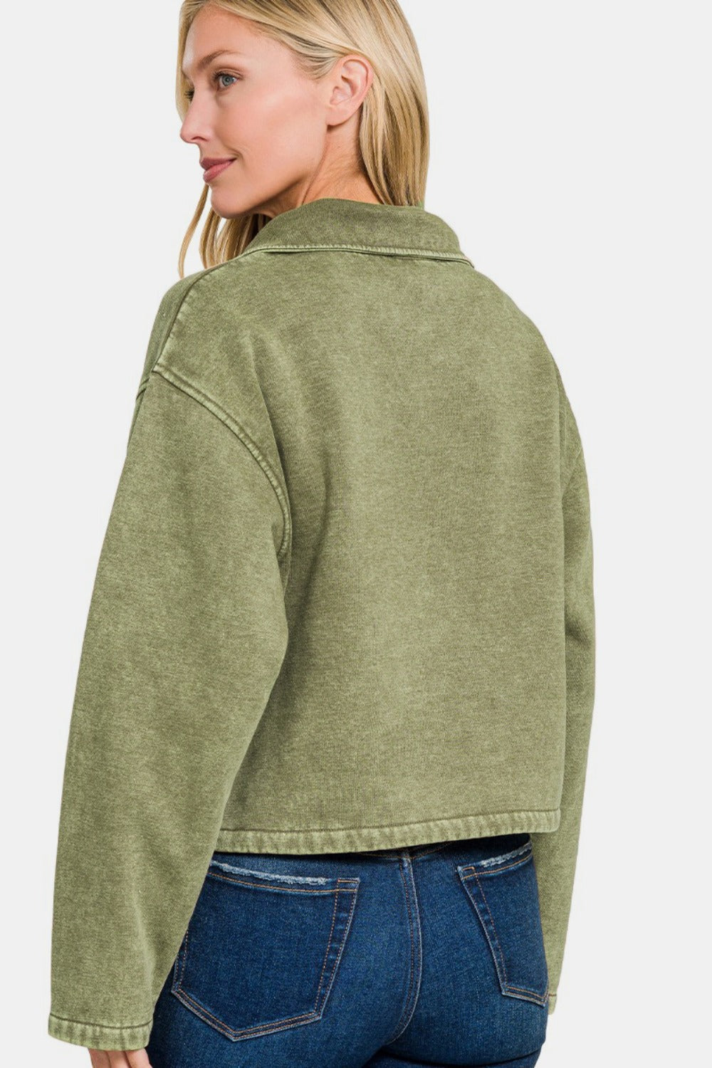 Zenana Acid Wash Fleece Half Snap Sweatshirt with Pocket Tops/Jackets/Sweaters Clothing Tops Ship from USA TikTok Trendsi USPS Walmart Zenana Trendsi https://www.cyberehub.com