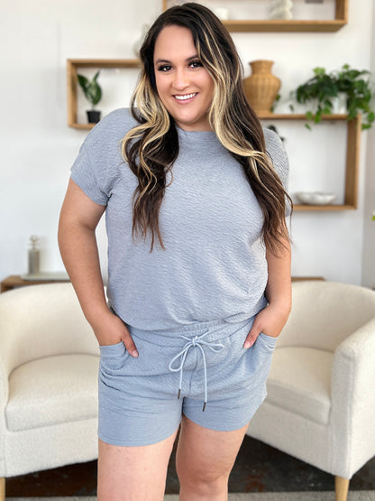 Double Take Full Size Texture Short Sleeve T-Shirt and Drawstring Shorts Set Apparel/Tops Double Take Ship from USA TikTok Tops Trendsi USPS Walmart Walmart Apparel Trendsi https://www.cyberehub.com