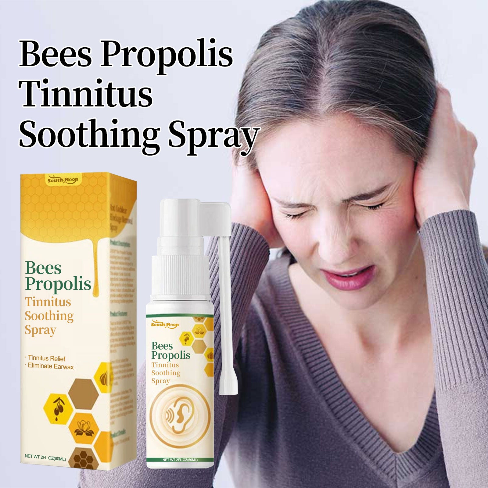 Bees Propolis Tinnitus Soothing Spray, Relieve Tinnitus And Ear Discomfort Clean Ear Wax Drops default title Health Eprolo https://www.cyberehub.com